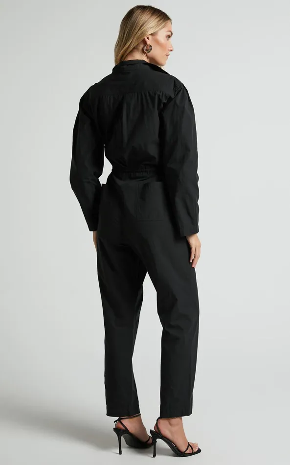 Showpo Kaede Jumpsuit 8211 Utility Jumpsuit In Black Women Jumpsuits