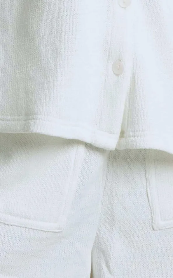 Showpo Kahlani Two Piece Set 8211 Collared Short Sleeve And High Waisted Shorts In White Women Curve Clothes