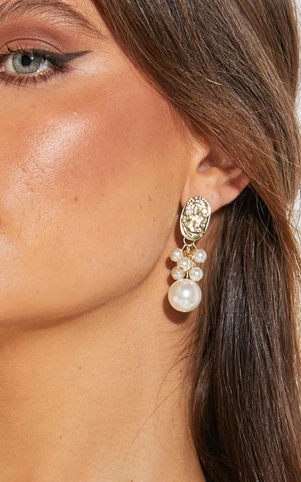 Showpo Kailee Earrings 8211 Gold Layered Pearl Drop Earrings In Gold Women Earrings