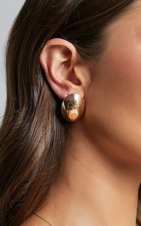 Showpo Kala Earring 8211 Chunky Oval Earrings In Gold Women Earrings