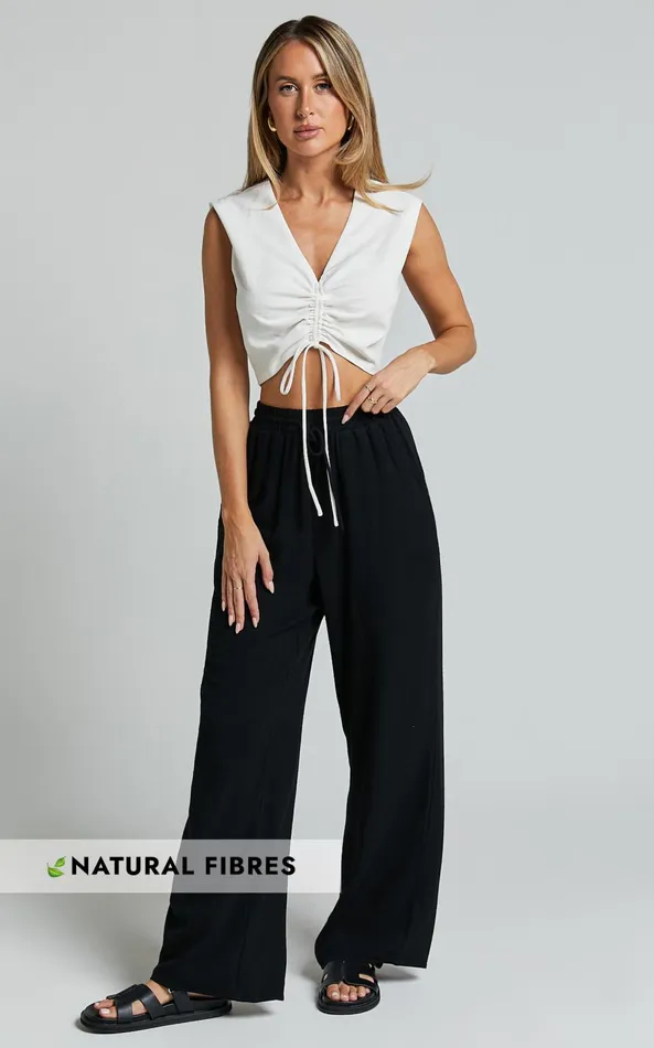 Showpo Kala Pants 8211 Mid Waisted Relaxed Elastic Waist Pants In Black Women Curve Clothes Showpo Kala Pants 8211 Mid Waisted Relaxed Elastic Waist Pants In Black Women Curve Clothes