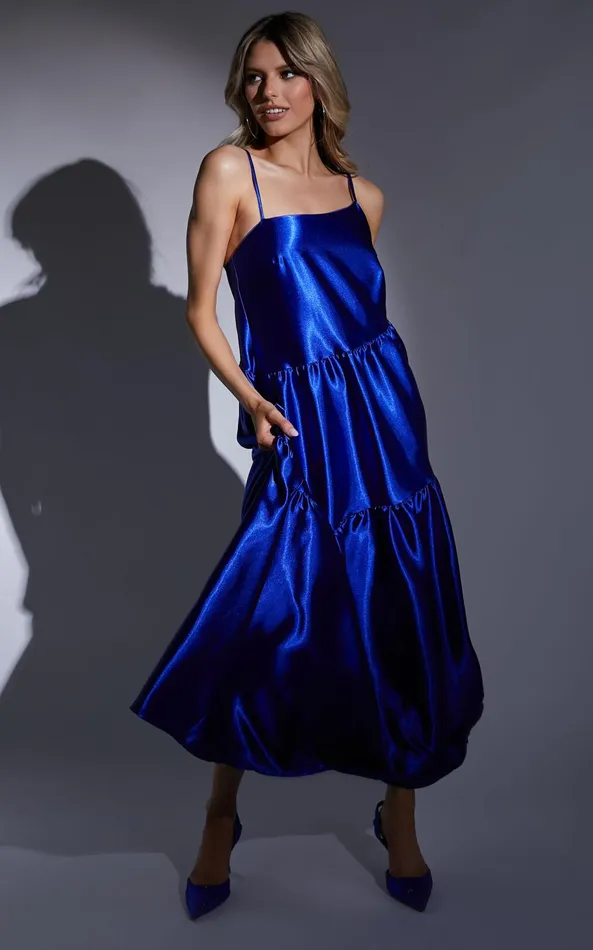 Showpo Kamari Midi Dress 8211 Asymmetrical A Line Tiered Dress In Cobalt Blue Women Dresses Showpo Kamari Midi Dress 8211 Asymmetrical A Line Tiered Dress In Cobalt Blue Women Dresses