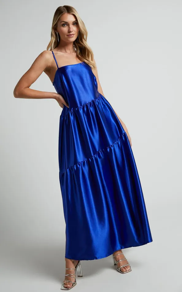 Showpo Kamari Midi Dress 8211 Asymmetrical A Line Tiered Dress In Cobalt Blue Women Dresses Showpo Kamari Midi Dress 8211 Asymmetrical A Line Tiered Dress In Cobalt Blue Women Dresses