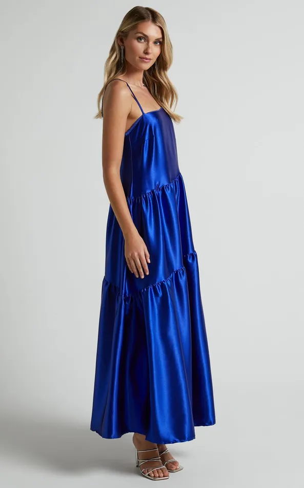Showpo Kamari Midi Dress 8211 Asymmetrical A Line Tiered Dress In Cobalt Blue Women Dresses Showpo Kamari Midi Dress 8211 Asymmetrical A Line Tiered Dress In Cobalt Blue Women Dresses
