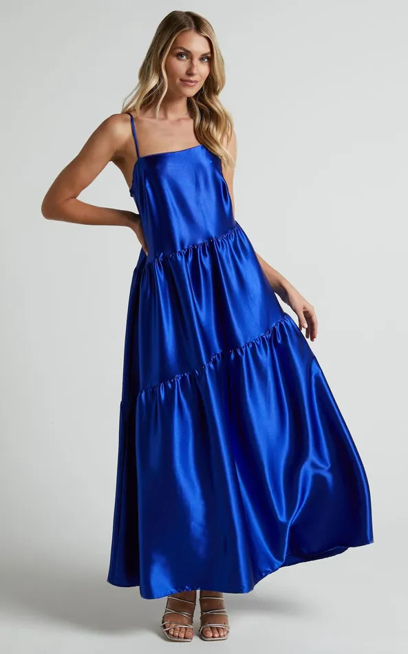 Showpo Kamari Midi Dress 8211 Asymmetrical A Line Tiered Dress In Cobalt Blue Women Dresses Showpo Kamari Midi Dress 8211 Asymmetrical A Line Tiered Dress In Cobalt Blue Women Dresses