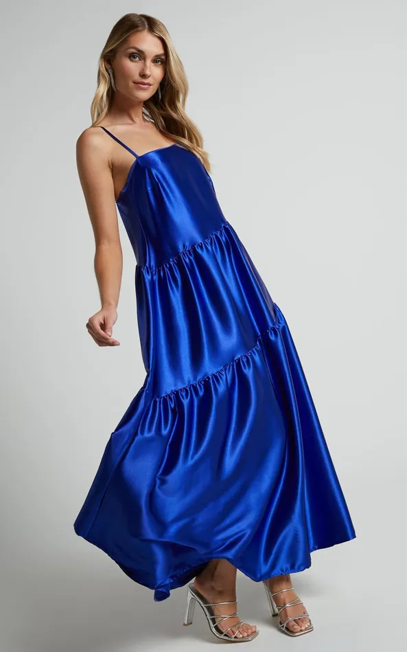 Showpo Kamari Midi Dress 8211 Asymmetrical A Line Tiered Dress In Cobalt Blue Women Dresses Showpo Kamari Midi Dress 8211 Asymmetrical A Line Tiered Dress In Cobalt Blue Women Dresses