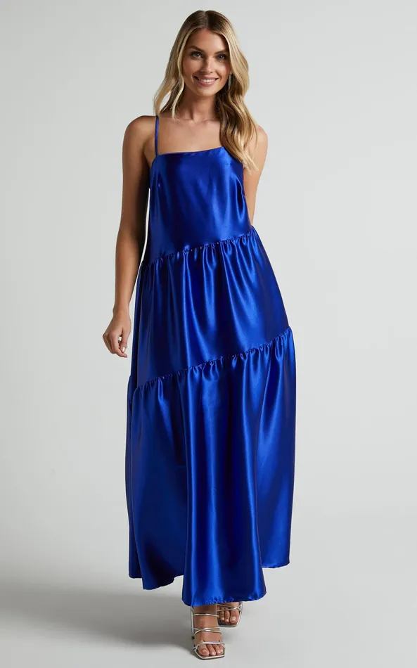 Showpo Kamari Midi Dress 8211 Asymmetrical A Line Tiered Dress In Cobalt Blue Women Dresses Showpo Kamari Midi Dress 8211 Asymmetrical A Line Tiered Dress In Cobalt Blue Women Dresses