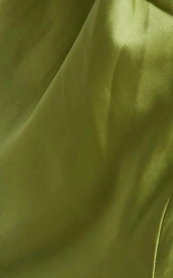 Showpo Kaniva Midi Dress 8211 One Shoulder Open Back Dress In Olive Women Dresses