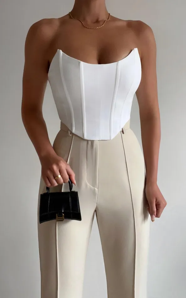 Showpo Katirina Top 8211 Strapless Corset Bustier Top In White Women Curve Clothes Showpo Katirina Top 8211 Strapless Corset Bustier Top In White Women Curve Clothes