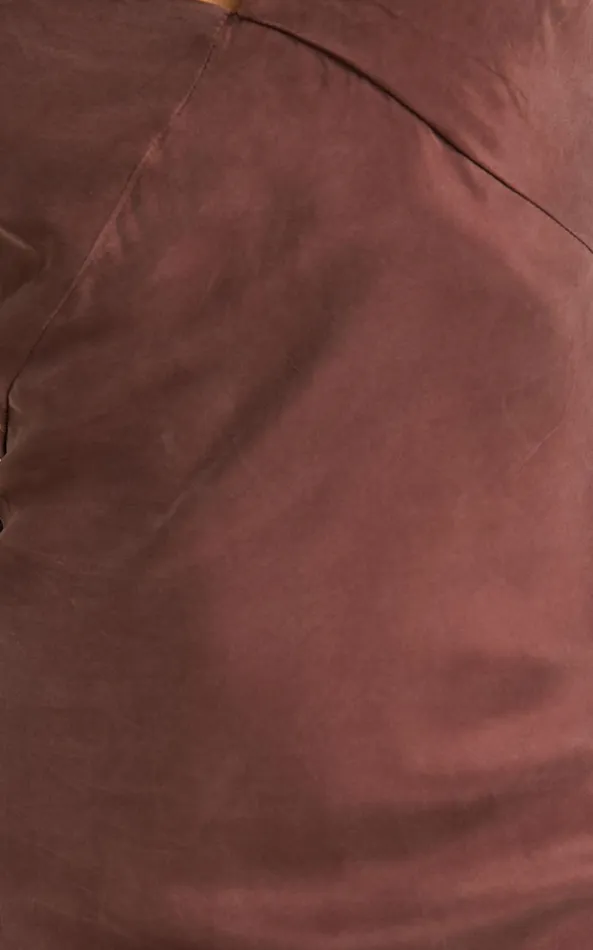 Showpo Kaya Midi Dress 8211 Cupro Slip Dress In Chocolate Women Dresses
