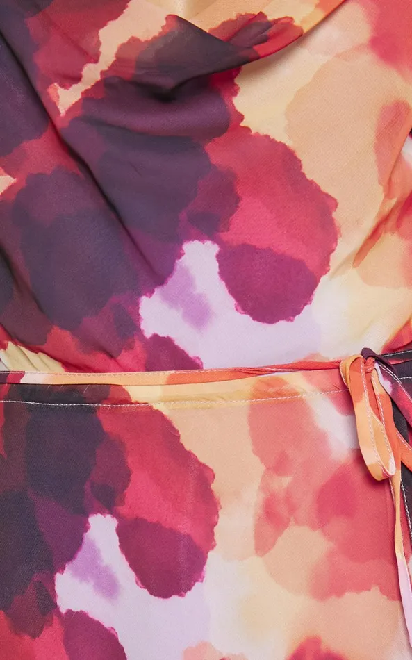 Showpo Keira Midi Dress 8211 Draped Off The Shoulder Dress In Watercolour Floral Women Dresses
