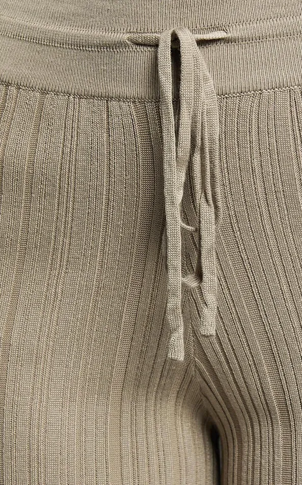 Showpo Kelsey Pants 8211 High Drawstring Waist Knit Pants In Taupe Women Pants