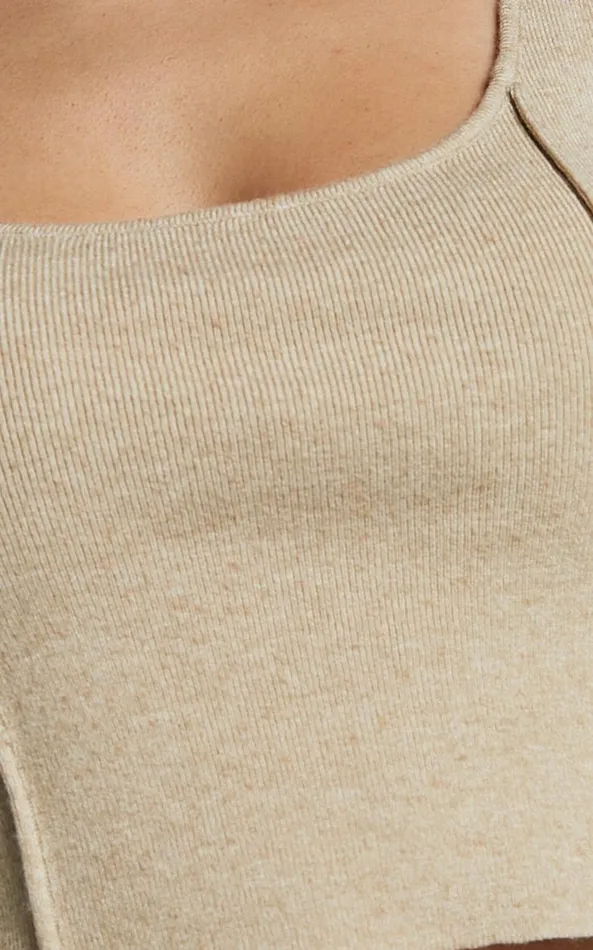 Showpo Kenyana Top 8211 Detailed Singlet Crop Top In Natural Women Basics