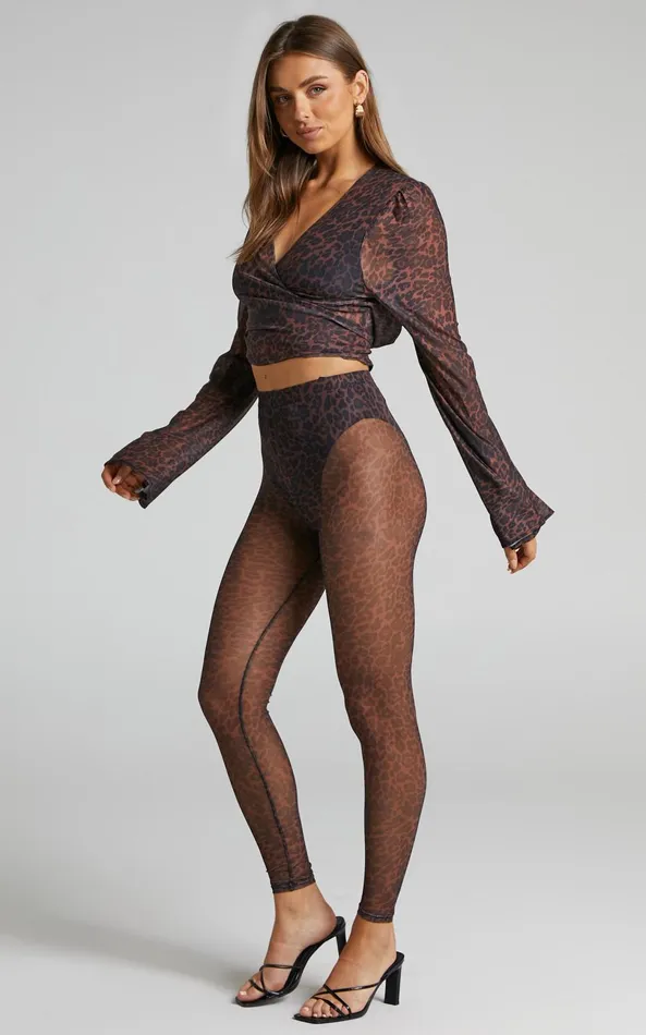 Showpo Kerensa Leggings 8211 High Waist Mesh Leggngs In Winter Wild Women Pants