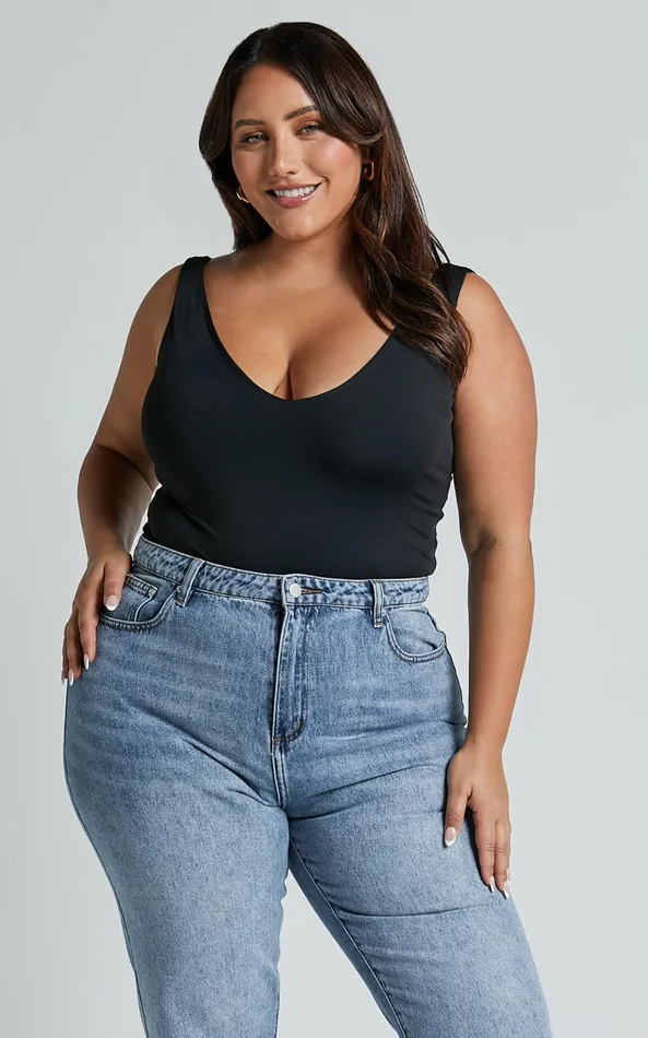 Showpo Kerrie Bodysuit 8211 V Neck Bodysuit In Black Women Basics
