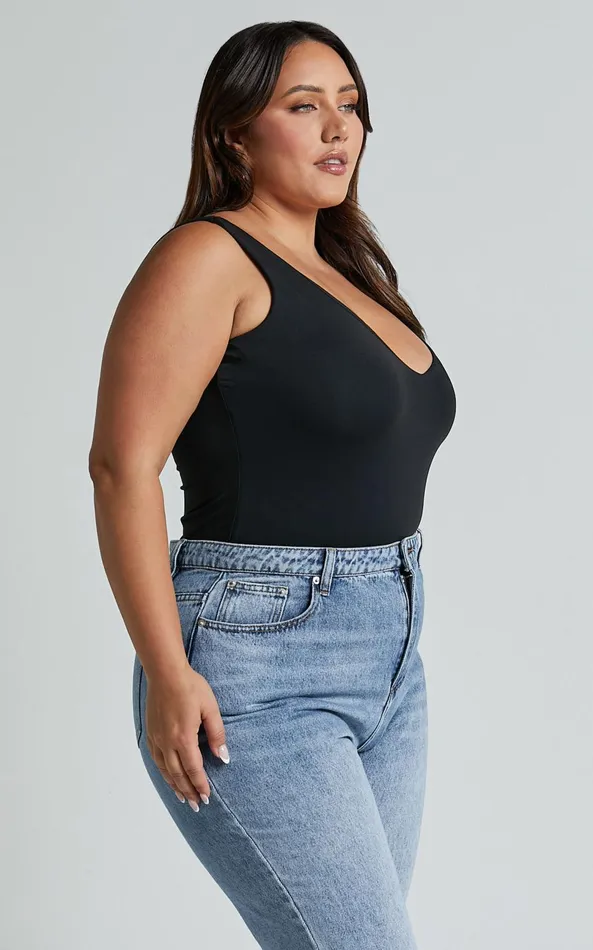 Showpo Kerrie Bodysuit 8211 V Neck Bodysuit In Black Women Basics