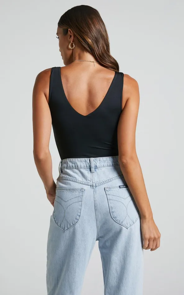 Showpo Kerrie Bodysuit 8211 V Neck Bodysuit In Black Women Basics