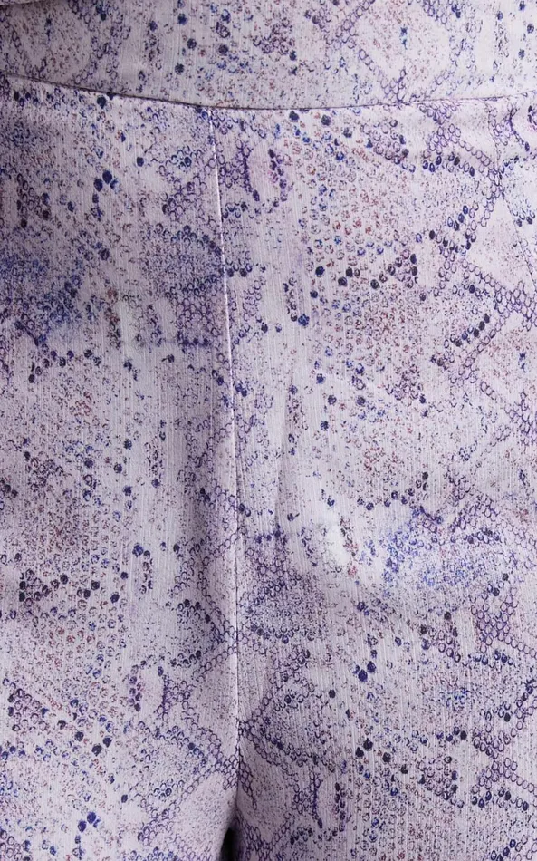 Showpo Khaji Top 8211 Halter Scarf Bust Crop Top In Lilac Snake Print Women Tops