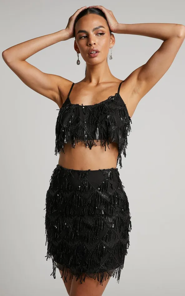 Showpo Khrizza Top 8211 Sequin Diamond Mesh Cropped Cami Top In Black Women Curve Clothes Showpo Khrizza Top 8211 Sequin Diamond Mesh Cropped Cami Top In Black Women Curve Clothes