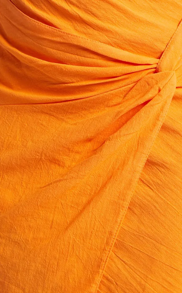 Showpo Kiandra Mini Skirt 8211 Linen Look Twist Front Skirt In Orange Women Skirts