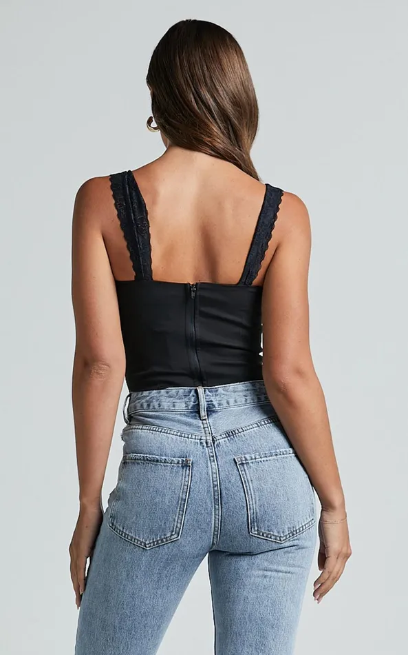 Showpo Kieran Top 8211 Lace Strap Corset Top In Black Women Tops