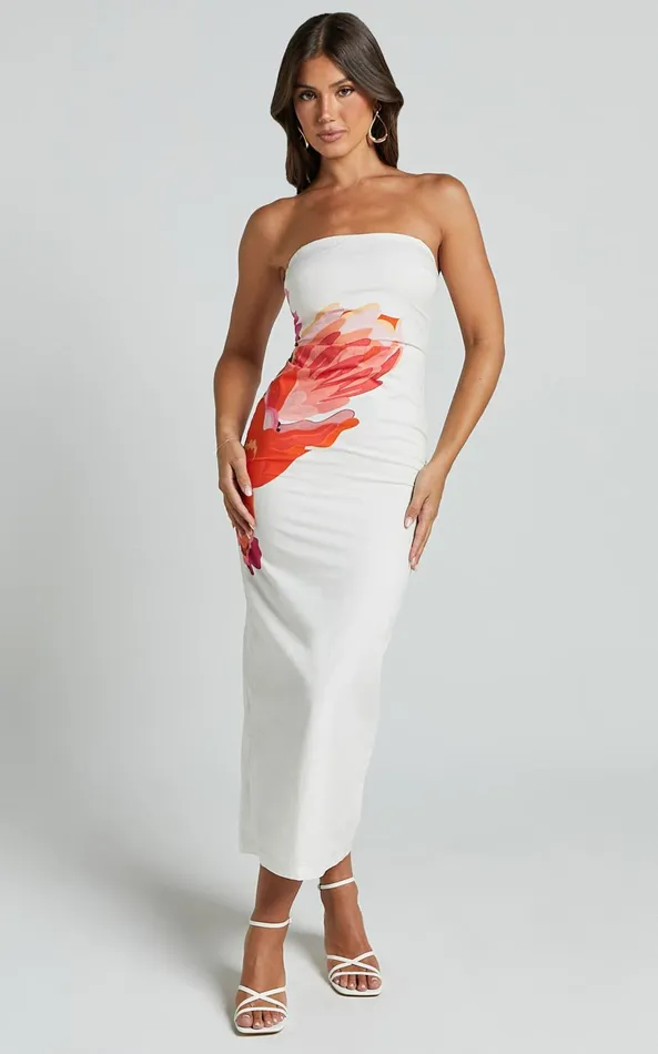 Showpo Kimber Midi Dress 8211 With Detachable Shoulder Straps Dress In Pink And Red Print Women Dresses Showpo Kimber Midi Dress 8211 With Detachable Shoulder Straps Dress In Pink And Red Print Women Dresses