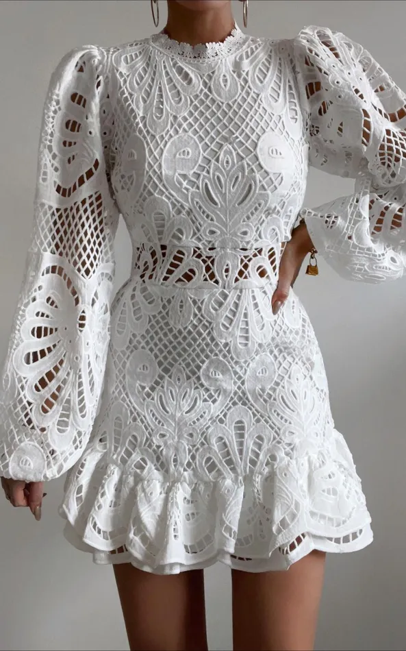 Showpo Kiss Me Now Mini Dress 8211 Long Puff Sleeve Dress In White Lace Women Curve Clothes Showpo Kiss Me Now Mini Dress 8211 Long Puff Sleeve Dress In White Lace Women Curve Clothes