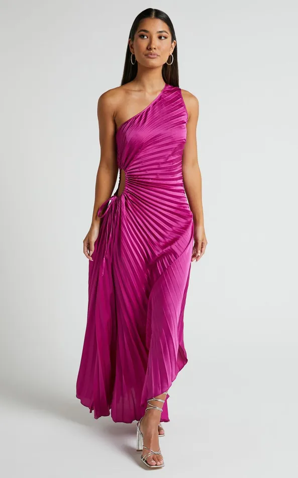 Showpo Kitsune Midi Dress 8211 One Shoulder Cut Out Dress In Amethyst Women Dresses