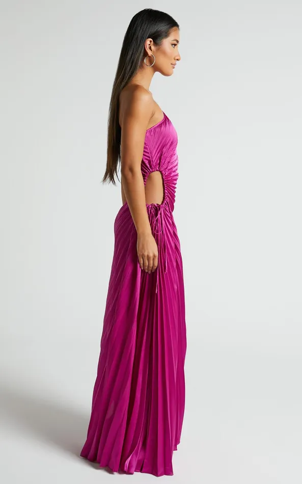 Showpo Kitsune Midi Dress 8211 One Shoulder Cut Out Dress In Amethyst Women Dresses
