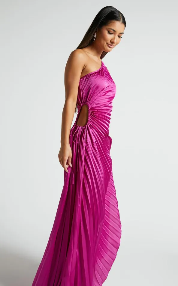 Showpo Kitsune Midi Dress 8211 One Shoulder Cut Out Dress In Amethyst Women Dresses