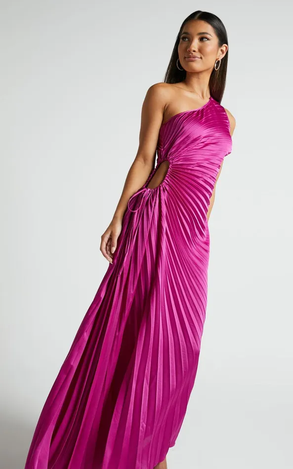 Showpo Kitsune Midi Dress 8211 One Shoulder Cut Out Dress In Amethyst Women Dresses