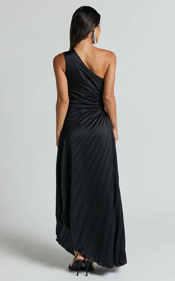 Showpo Kitsune Midi Dress 8211 One Shoulder Cut Out Dress In Black Women Dresses