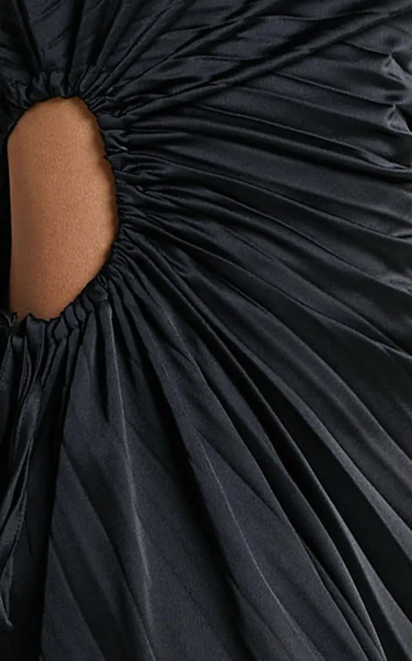 Showpo Kitsune Midi Dress 8211 One Shoulder Cut Out Dress In Black Women Dresses