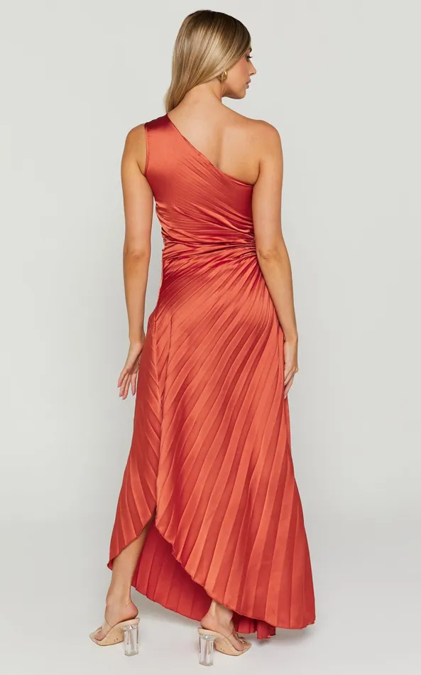Showpo Kitsune Midi Dress 8211 One Shoulder Cut Out Dress In Copper Women Dresses