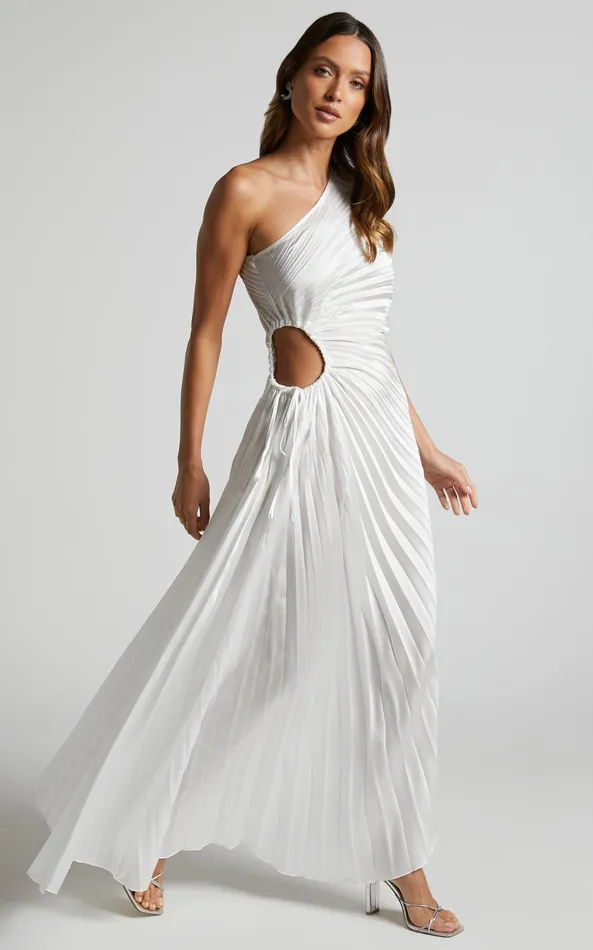Showpo Kitsune Midi Dress 8211 One Shoulder Cut Out Dress In White Women Dresses