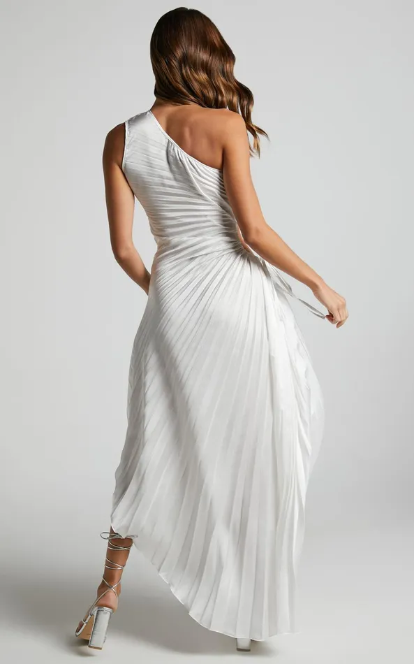Showpo Kitsune Midi Dress 8211 One Shoulder Cut Out Dress In White Women Dresses