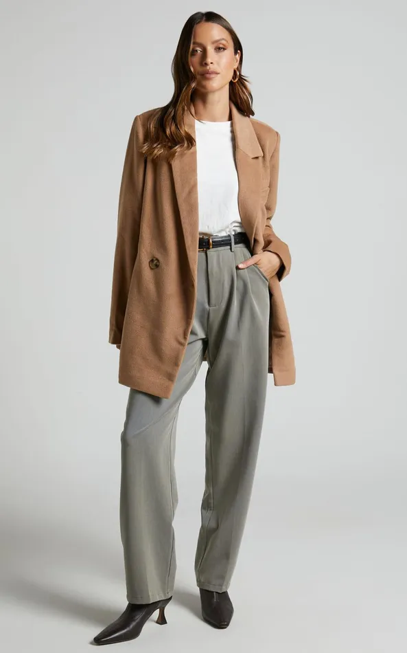 Showpo Kora Coat 8211 Oversized Button Up Coat In Camel Women Jackets and Coats