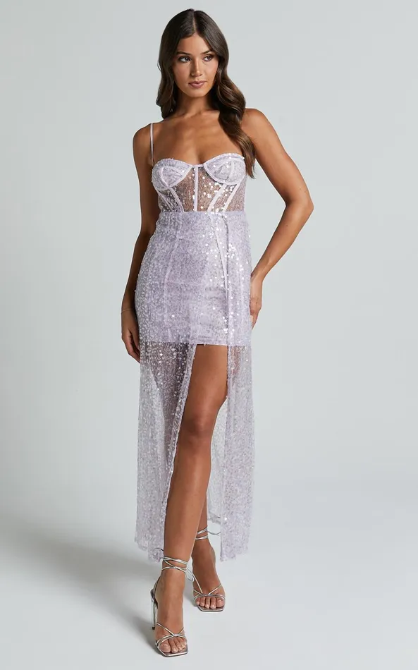 Showpo Kristie Maxi Dress 8211 Strapless Glitter Sequin Maxi Gown In Lilac Women Dresses Showpo Kristie Maxi Dress 8211 Strapless Glitter Sequin Maxi Gown In Lilac Women Dresses