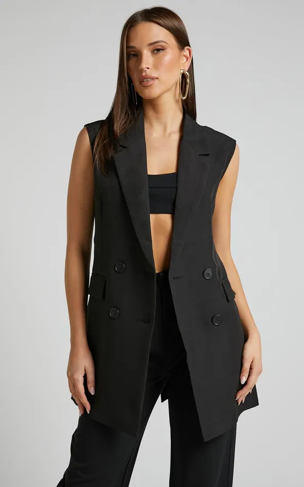 Showpo Kristitah Blazer Vest 8211 Tie Waist Sleeveless Blazer In Black Women Jackets and Coats Showpo Kristitah Blazer Vest 8211 Tie Waist Sleeveless Blazer In Black Women Jackets and Coats