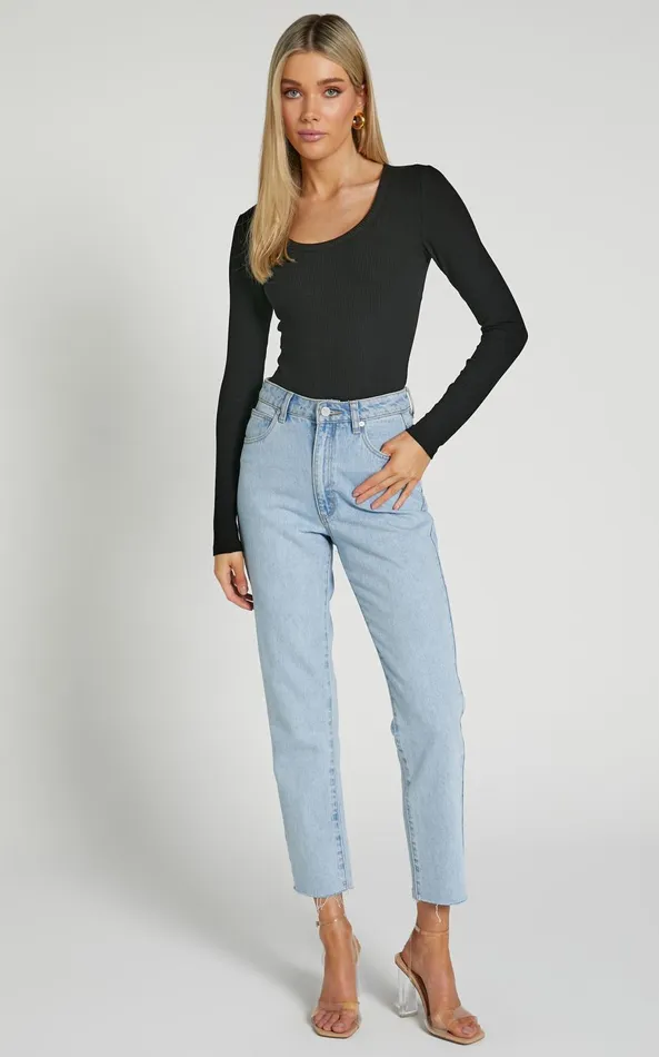 Showpo Krysta Top 8211 Long Sleeve Scoop Neck Top In Black Women Basics
