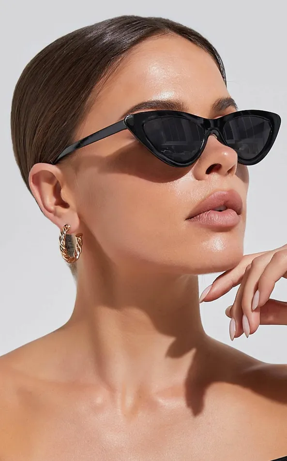 Showpo Kurthy Cat Eye Sunglasses In Black Women Sunglasses