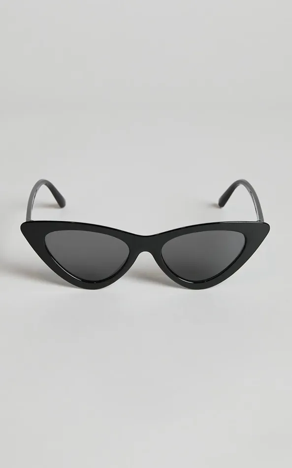 Showpo Kurthy Cat Eye Sunglasses In Black Women Sunglasses