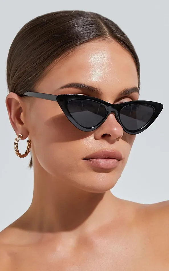 Showpo Kurthy Cat Eye Sunglasses In Black Women Sunglasses