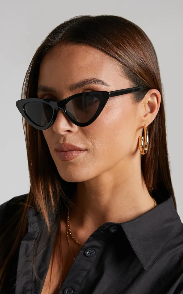 Showpo Kurthy Cat Eye Sunglasses In Black Women Sunglasses