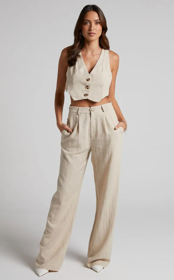 Showpo Larissa Trousers 8211 Linen Look Mid Waisted Relaxed Straight Leg Trousers In Oatmeal Women Curve Clothes Showpo Larissa Trousers 8211 Linen Look Mid Waisted Relaxed Straight Leg Trousers In Oatmeal Women Curve Clothes