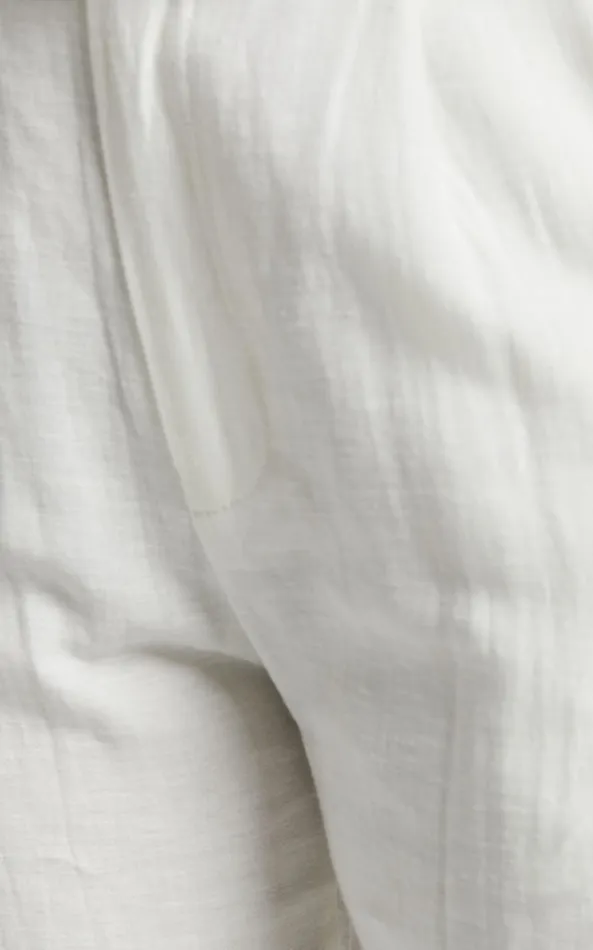 Showpo Larissa Trousers 8211 Linen Look Mid Waisted Relaxed Straight Leg Trousers In White Women Curve Clothes