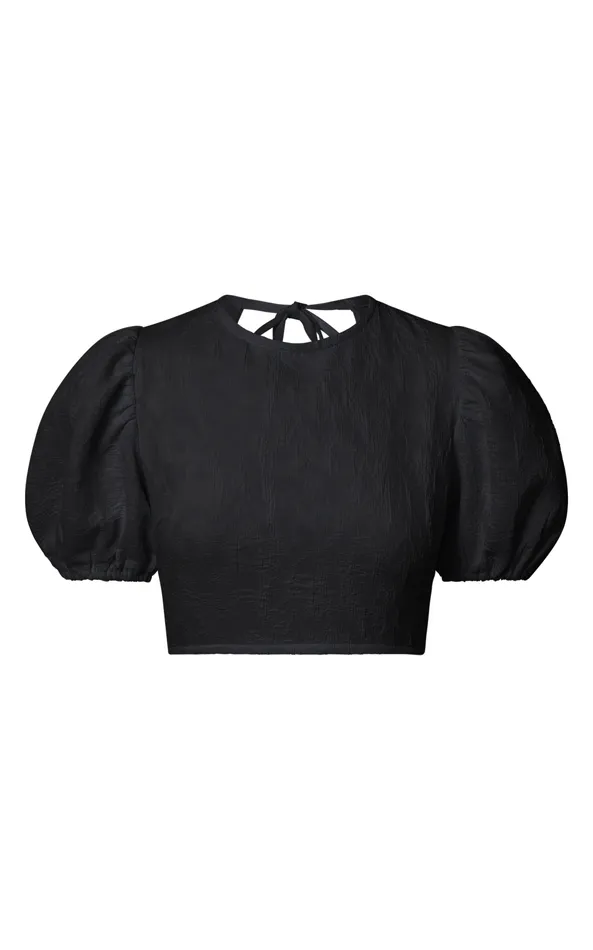 Showpo Leila Two Piece Set 8211 Puff Sleeve Top And Midi Skirt Set In Black Women Curve Clothes