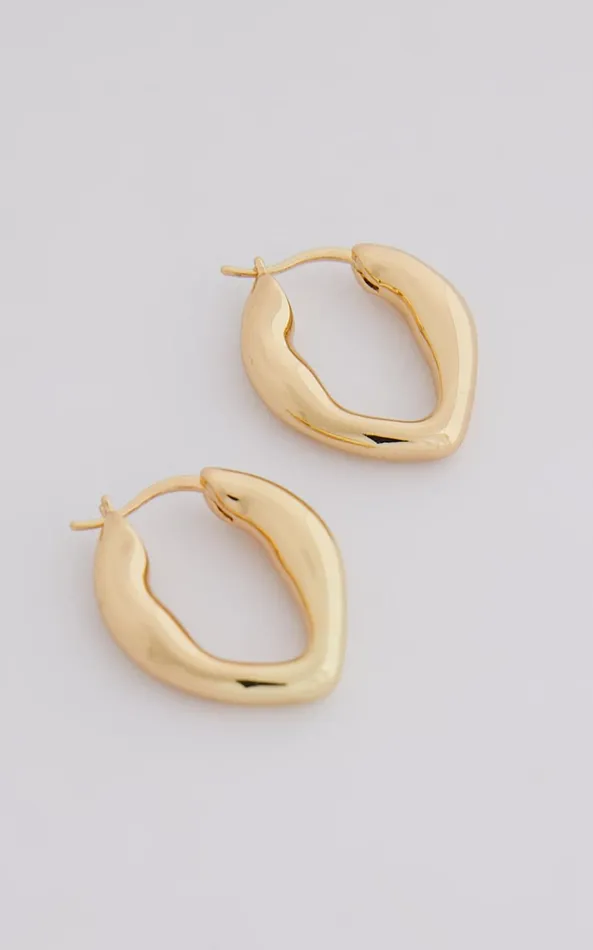 Showpo Lejia Irregular Shape Hoop Earrings In Gold Women Earrings