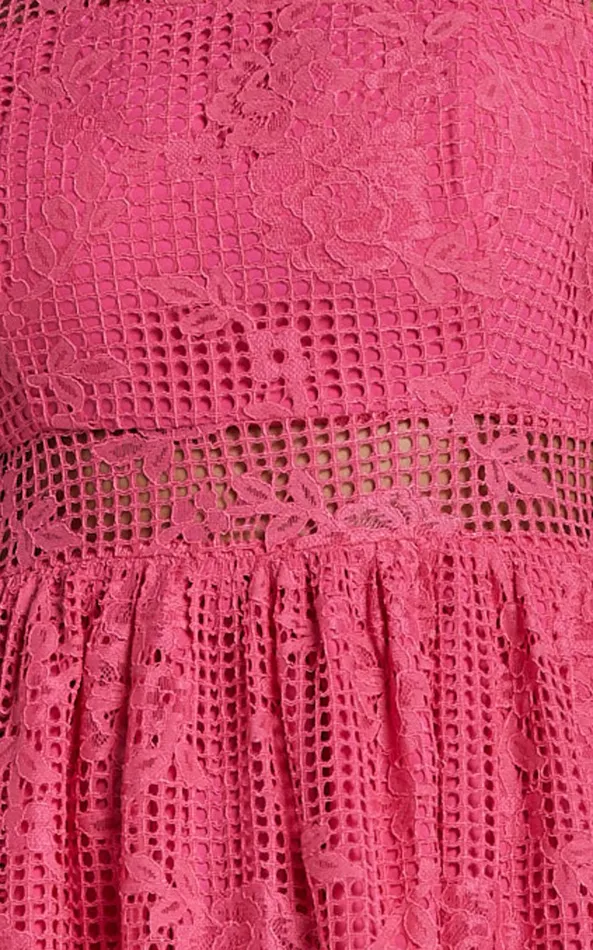Showpo Leon Midi Dress 8211 Short Sleeve Dress In Pink Women Dresses