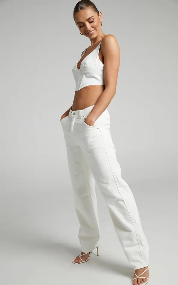 Showpo Levi039s 8211 Dad Utility Jeans In White Rinse Women Jeans